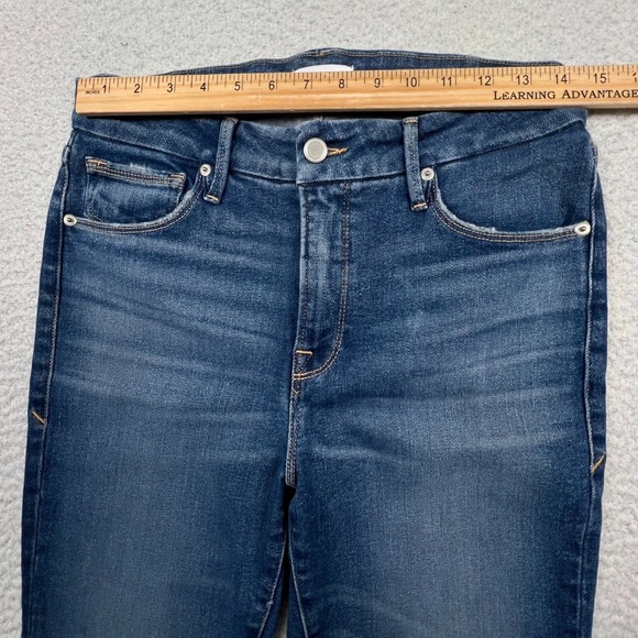 Good American Cigarette Jeans Womens 8/29 Distressed Stretch Shark Bite Hem - Picture 4 of 10